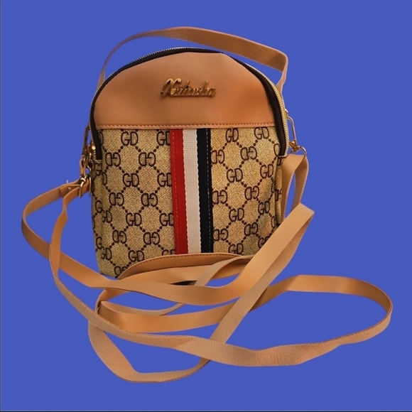 5/$25 GD Monogram Striped Crossbody Mini Bag - Picture 1 of 6